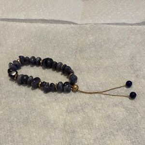 Blue and Gold Beaded Bracelet